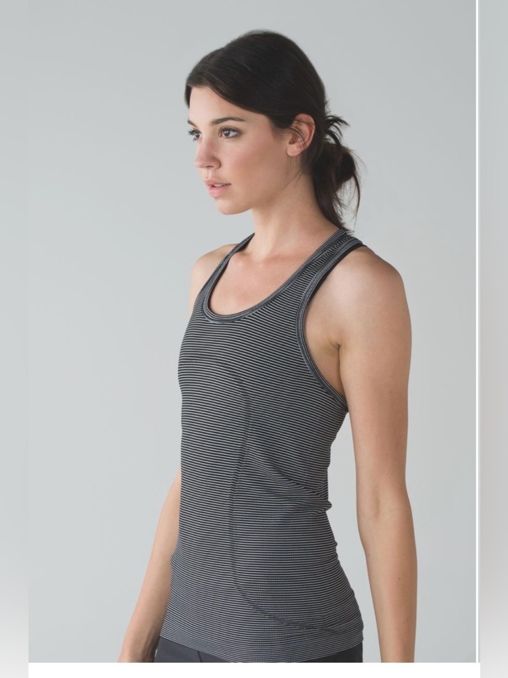 lululemon athletica Black & White Microstripe Racerback Tank